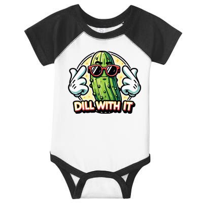 Dill With It Funny Pickle Vegetable Pun Infant Baby Jersey Bodysuit