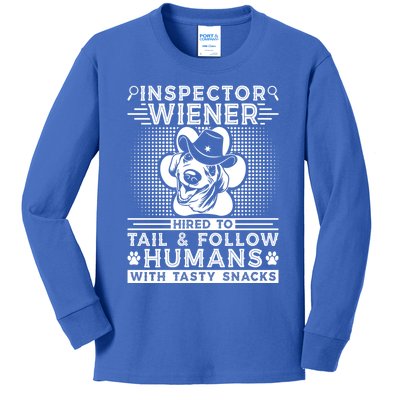 Dog Walker Inspector Wiener Sheriff Dog Trainer Dachshund Gift Kids Long Sleeve Shirt