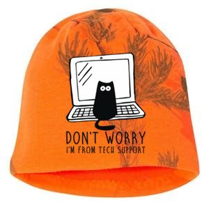 Don't Worry I'm From Tech Support Funny Cat Kati - Camo Knit Beanie