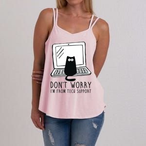 Don't Worry I'm From Tech Support Funny Cat Women's Strappy Tank