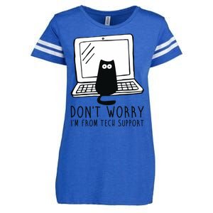 Don't Worry I'm From Tech Support Funny Cat Enza Ladies Jersey Football T-Shirt