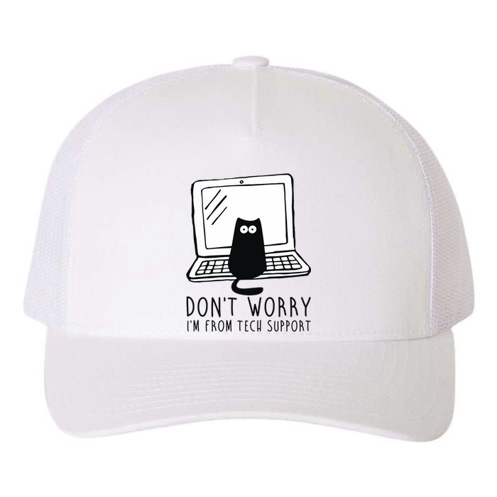 Don't Worry I'm From Tech Support Funny Cat Yupoong Adult 5-Panel Trucker Hat