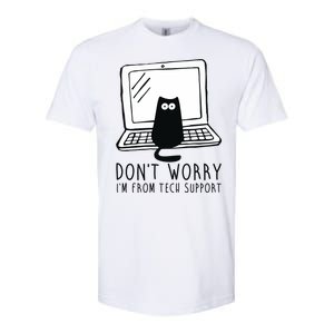 Don't Worry I'm From Tech Support Funny Cat Softstyle CVC T-Shirt