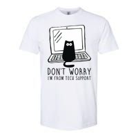 Don't Worry I'm From Tech Support Funny Cat Softstyle CVC T-Shirt