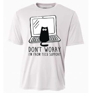 Don't Worry I'm From Tech Support Funny Cat Cooling Performance Crew T-Shirt