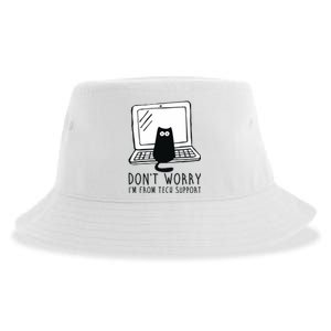 Don't Worry I'm From Tech Support Funny Cat Sustainable Bucket Hat