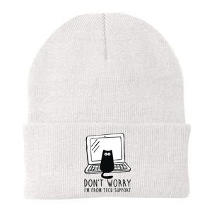 Don't Worry I'm From Tech Support Funny Cat Knit Cap Winter Beanie