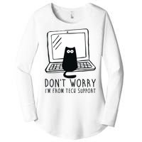 Don't Worry I'm From Tech Support Funny Cat Women's Perfect Tri Tunic Long Sleeve Shirt