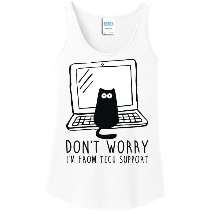 Don't Worry I'm From Tech Support Funny Cat Ladies Essential Tank