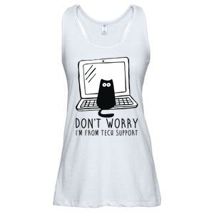 Don't Worry I'm From Tech Support Funny Cat Ladies Essential Flowy Tank