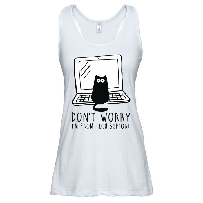 Don't Worry I'm From Tech Support Funny Cat Ladies Essential Flowy Tank