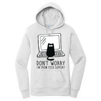 Don't Worry I'm From Tech Support Funny Cat Women's Pullover Hoodie