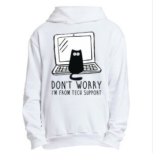 Don't Worry I'm From Tech Support Funny Cat Urban Pullover Hoodie