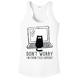 Don't Worry I'm From Tech Support Funny Cat Ladies PosiCharge Competitor Racerback Tank