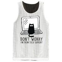 Don't Worry I'm From Tech Support Funny Cat Mesh Reversible Basketball Jersey Tank