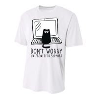 Don't Worry I'm From Tech Support Funny Cat Performance Sprint T-Shirt