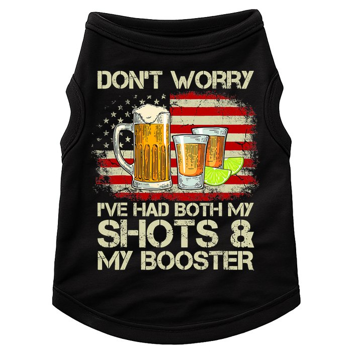 Don't Worry I've Had Both My Shots And Booster American Flag Doggie Tank