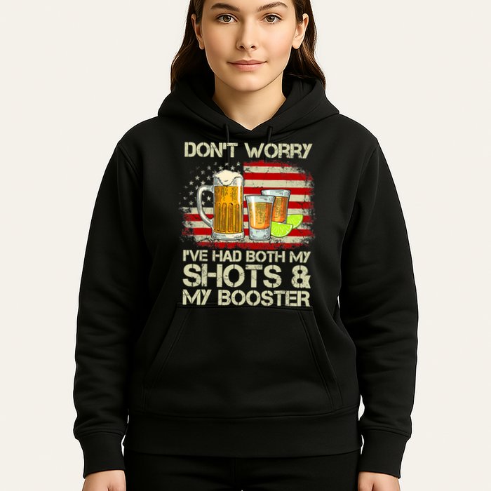 Don't Worry I've Had Both My Shots And Booster American Flag Hoodie