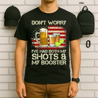 Don't Worry I've Had Both My Shots And Booster American Flag T-Shirt