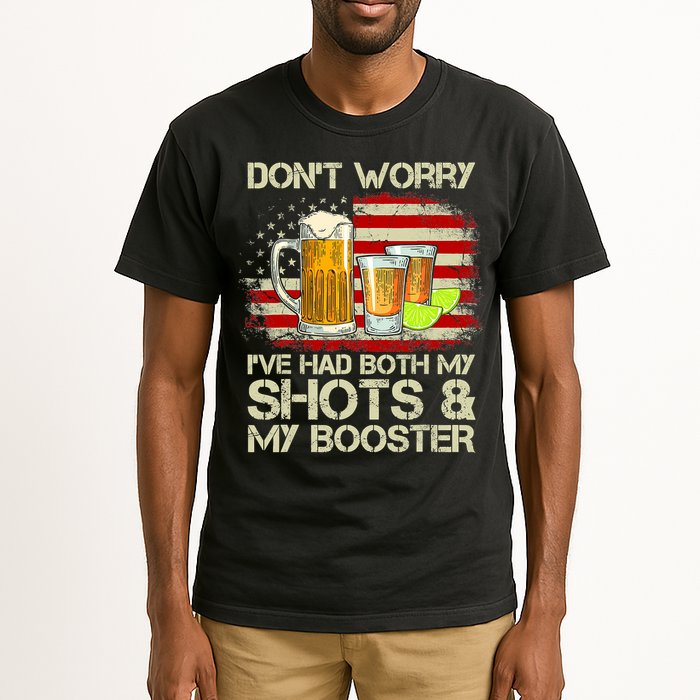 Don't Worry I've Had Both My Shots And Booster American Flag Tall T-Shirt