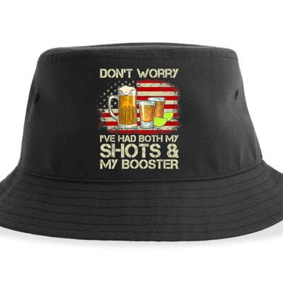 Don't Worry I've Had Both My Shots And Booster American Flag Sustainable Bucket Hat