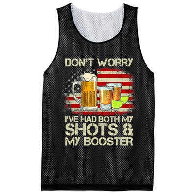 Don't Worry I've Had Both My Shots And Booster American Flag Mesh Reversible Basketball Jersey Tank