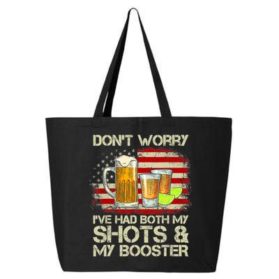 Don't Worry I've Had Both My Shots And Booster American Flag 25L Jumbo Tote