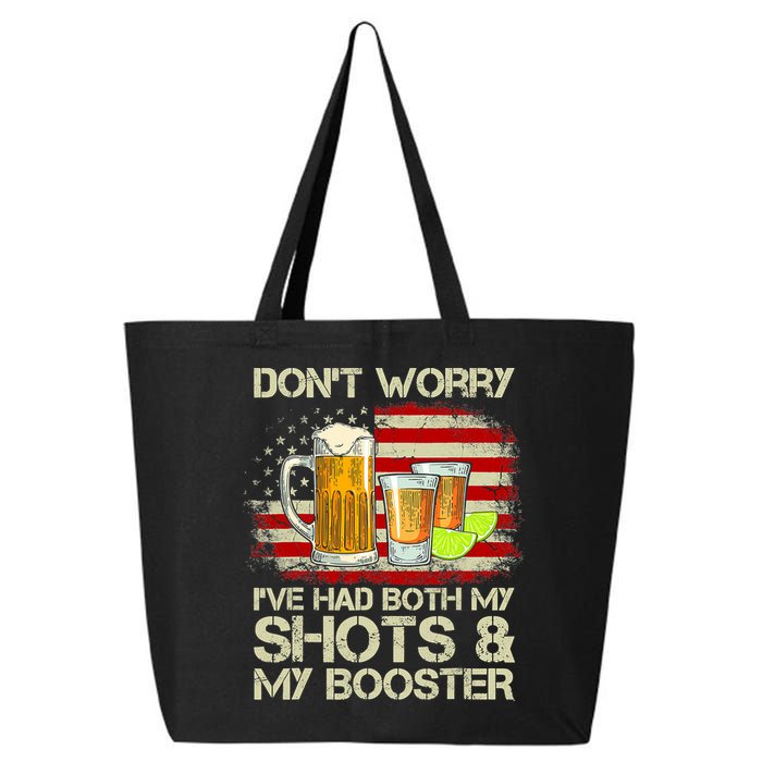 Don't Worry I've Had Both My Shots And Booster American Flag 25L Jumbo Tote