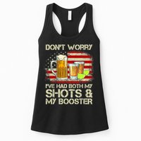 Don't Worry I've Had Both My Shots And Booster American Flag Womens Tank Top
