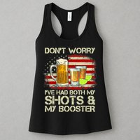 Don't Worry I've Had Both My Shots And Booster American Flag Womens Tank Top