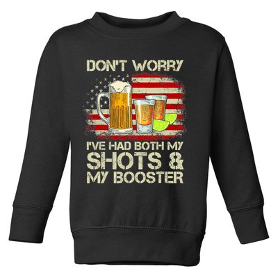 Don't Worry I've Had Both My Shots And Booster American Flag Toddler Sweatshirt