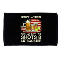 Don't Worry I've Had Both My Shots And Booster American Flag Microfiber Hand Towel