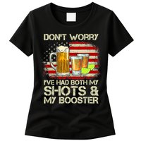 Don't Worry I've Had Both My Shots And Booster American Flag Womens T-Shirt