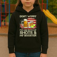 Don't Worry I've Had Both My Shots And Booster American Flag Kids Hoodie