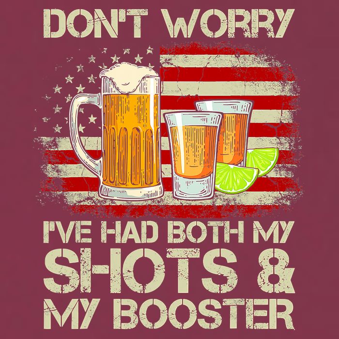 Don't Worry I've Had Both My Shots And Booster American Flag 16oz Travel Tumbler