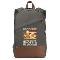 Don't Worry I've Had Both My Shots And Booster American Flag Cotton Canvas Backpack