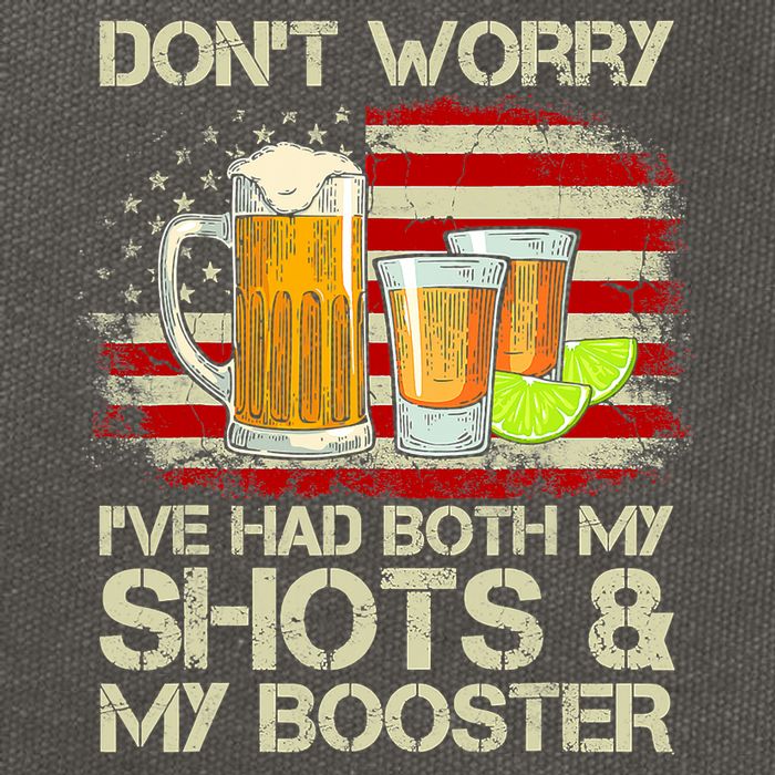 Don't Worry I've Had Both My Shots And Booster American Flag Cotton Canvas Backpack