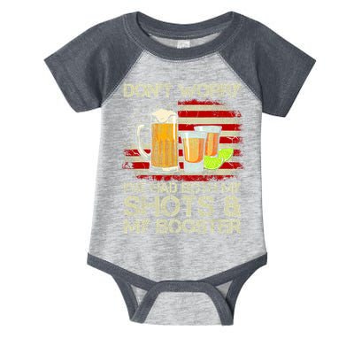 Don't Worry I've Had Both My Shots And Booster American Flag Infant Baby Jersey Bodysuit