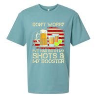 Don't Worry I've Had Both My Shots And Booster American Flag Sueded Cloud Jersey T-Shirt