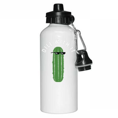 Dill With It Funny Aluminum Water Bottle