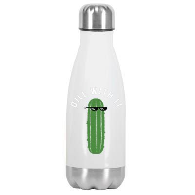 Dill With It Funny Stainless Steel Insulated Water Bottle