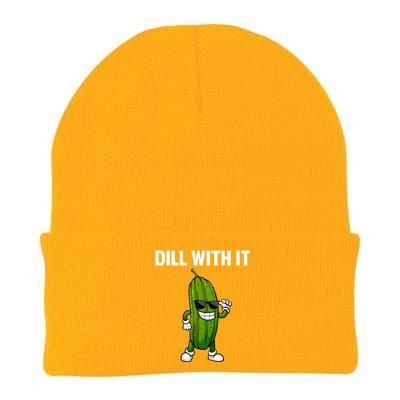 Dill With It Funny For Pickles Lover Knit Cap Winter Beanie