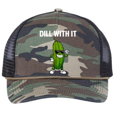 Dill With It Funny For Pickles Lover Retro Rope Trucker Hat Cap