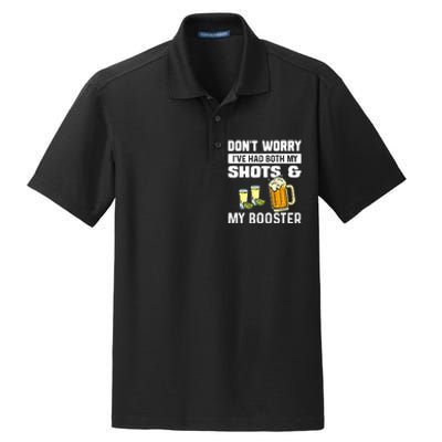 Don't Worry I've Had Both My Shots And Booster Funny Vaccine Dry Zone Grid Polo