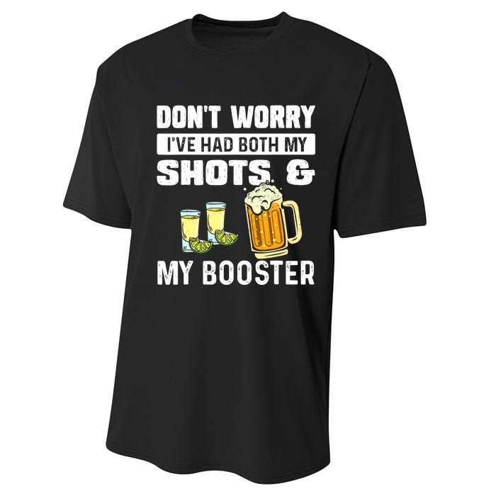 Don't Worry I've Had Both My Shots And Booster Funny Vaccine Performance Sprint T-Shirt