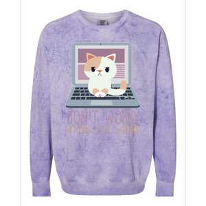 Don't Worry I'm From Tech Support Computer Cat Colorblast Crewneck Sweatshirt