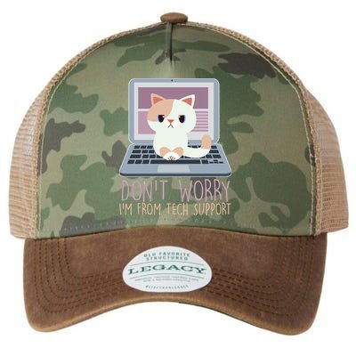 Don't Worry I'm From Tech Support Computer Cat Legacy Tie Dye Trucker Hat