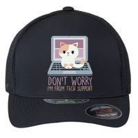 Don't Worry I'm From Tech Support Computer Cat Flexfit Unipanel Trucker Cap