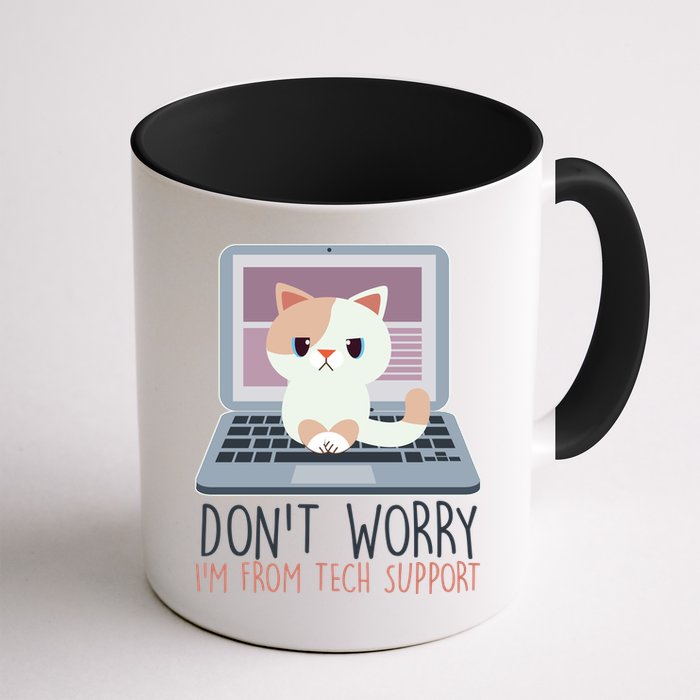 Don't Worry I'm From Tech Support Computer Cat Coffee Mug