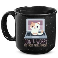Don't Worry I'm From Tech Support Computer Cat 15oz Campfire Ceramic Mug
